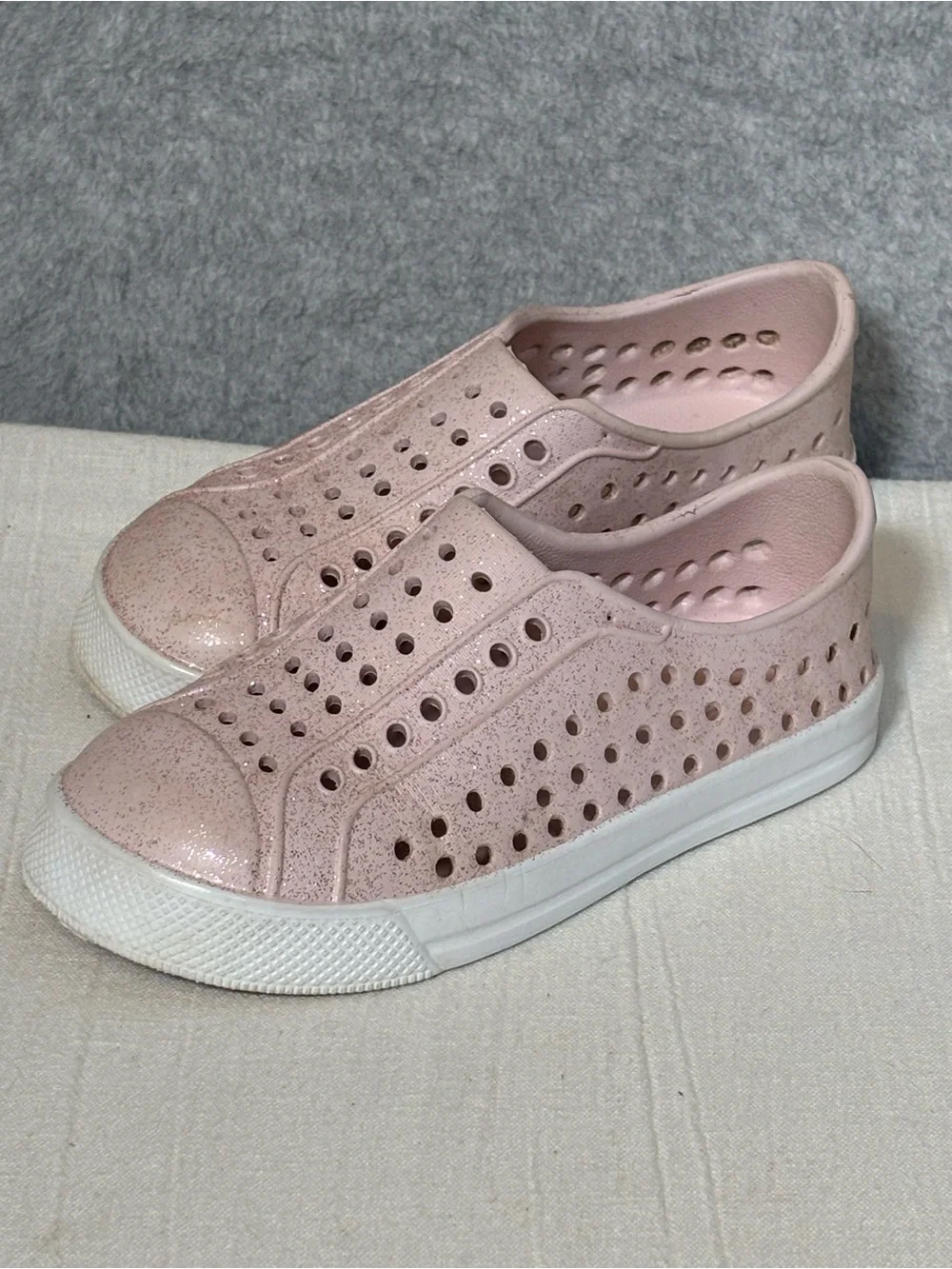 Lily & Dan Glitter Lightweight Slip On Water Shoes-Pink- Little Girls Size 11-12
